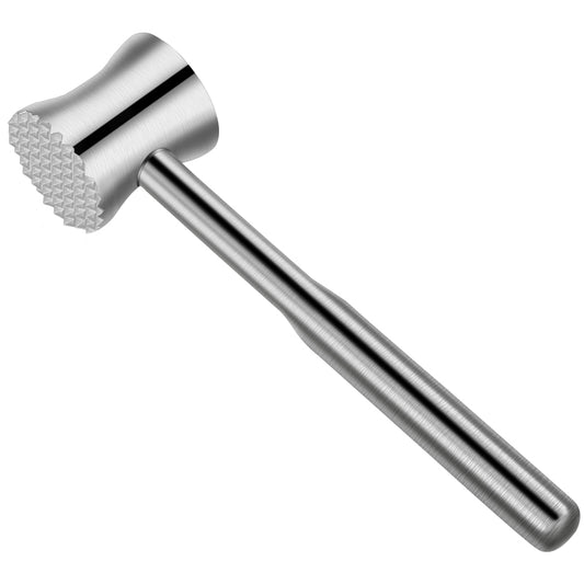 Heavy-Duty Stainless Steel Meat Tenderizer Hammer – Dual-Sided Design for Tenderizing & Flattening Meat, Comfortable Grip, Dishwasher Safe